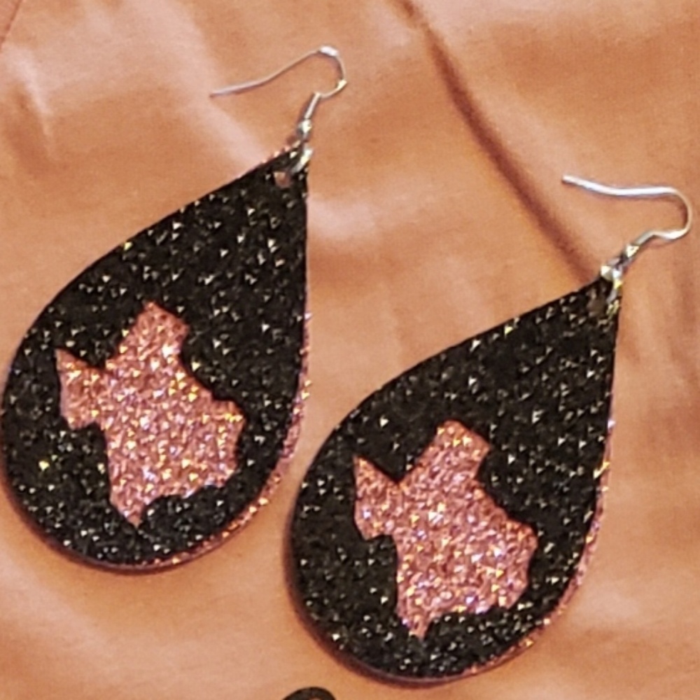 Leather faux earrings